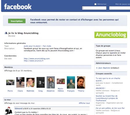 Capture d'Anuncioblog sur Facebook