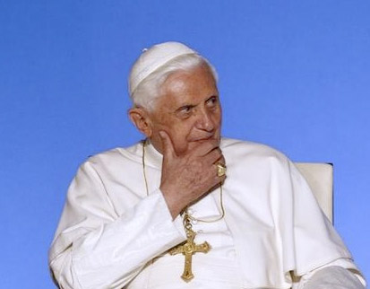 Benoît XVI à l'Elysée, lors de son voyage en France